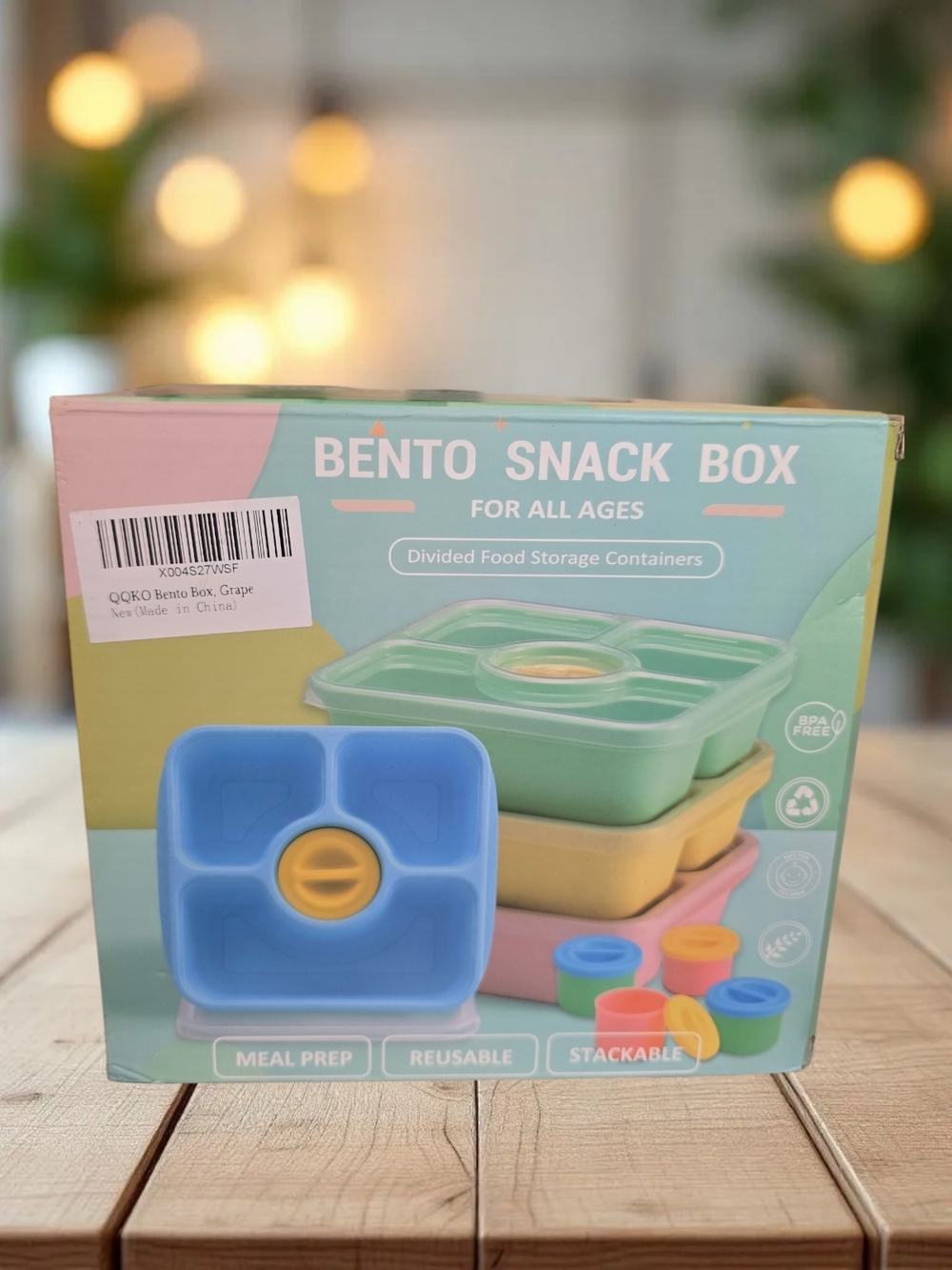 Bento Snack Box Set (4 Pack) | Divided Lunch Containers | BPA Free